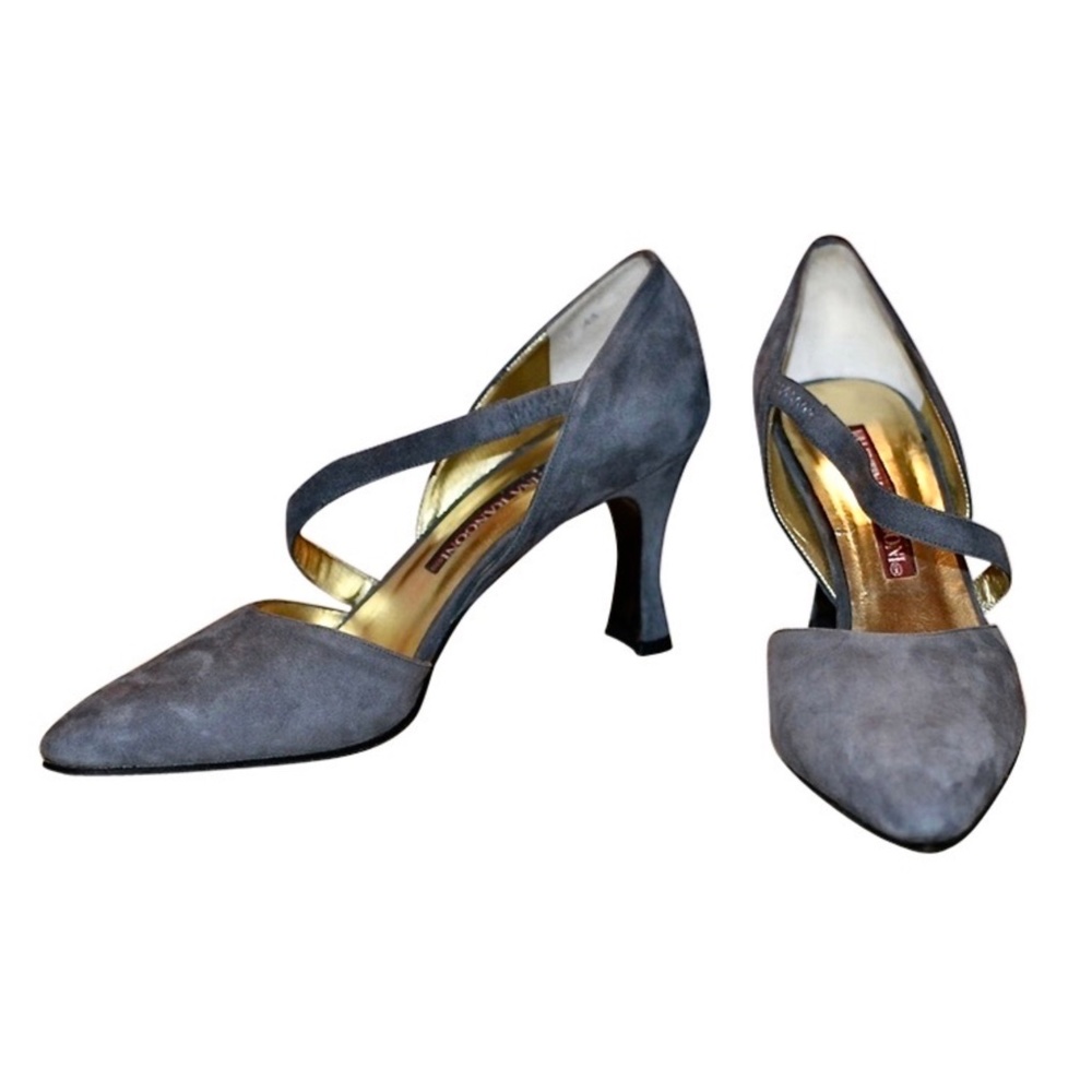 VALENTINA RANGONI Vintage Gray Suede Pumps